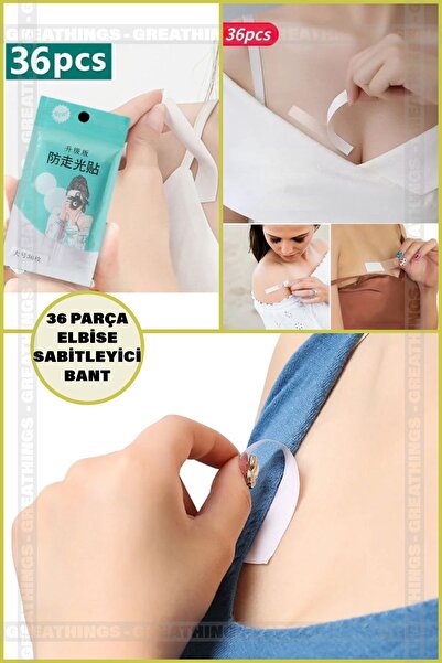 Greathings 36 Parça Elbise Sabitleyici Bant Şeffaf Görünmez Çift Taraflı Deko...