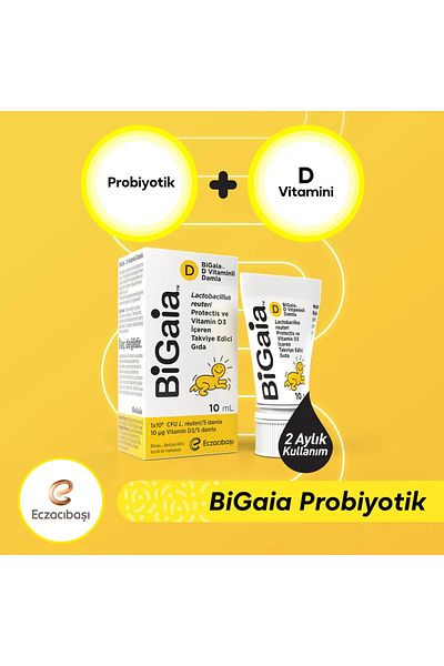 Bigaia Probiotic Vitamin D Drops 10 ml 2 Months Use Food Supplement for Babies