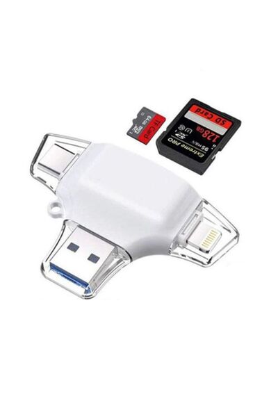 Daytona Hc06 Lightning Usb Type-c Micro To Sd Tf Kart Okuyucu Çevirici Hub Adapter