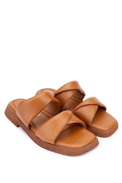 Tamer Tanca Women's Genuine Leather Flat Slippers 878 217 Bn Trlk Y23