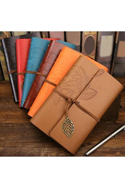 GiralStore Retro Deri Kapaklı Bağcıklı Hatıra Defteri Büyük Boy