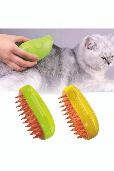 PatiCarni Soft Silicone Cat and Dog Wash Brush - Steam and Message Comb