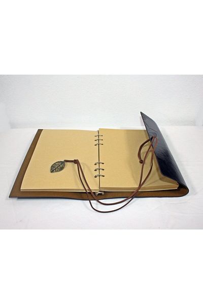 Okyanus Hediye Antique Page Leather Covered Agenda Daily Memory and Notepad
