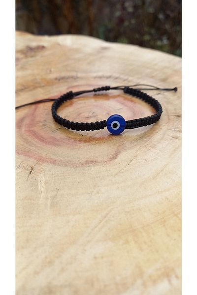 Atolye Ferda Macrame Woven Bracelet with Evil Eye Beads