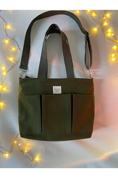 VAGO COLLECTION حقيبة كمبيوتر محمول من القماش بحجم سحاب