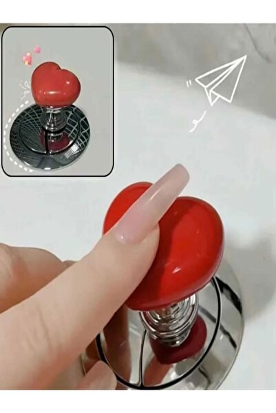 Özasya AVM 1 ADET Takma Tırnaklı Kadınlar Için Klozet Basma Buton Düğmesi,Kalp Klozet Kapağı Kulpu /Sifon Kulpu