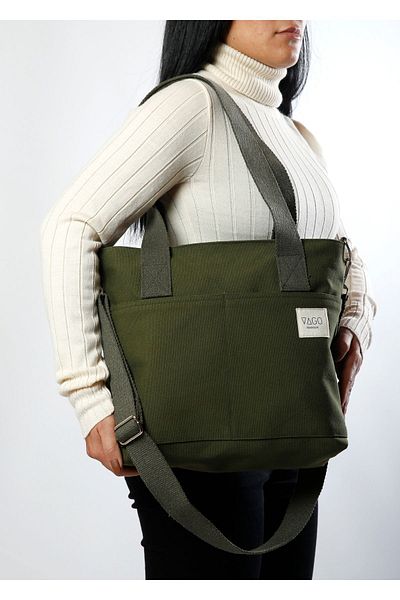 VAGO COLLECTION College Model Canvas Bag - Φερμουάρ