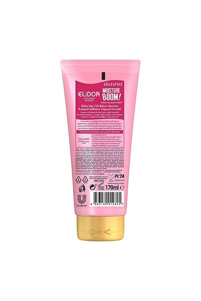 Elidor Collagen Blends Sulfate-Free Super Hair Care Cream Moisture Boom Intensive Moisture Therapy 2 Pieces