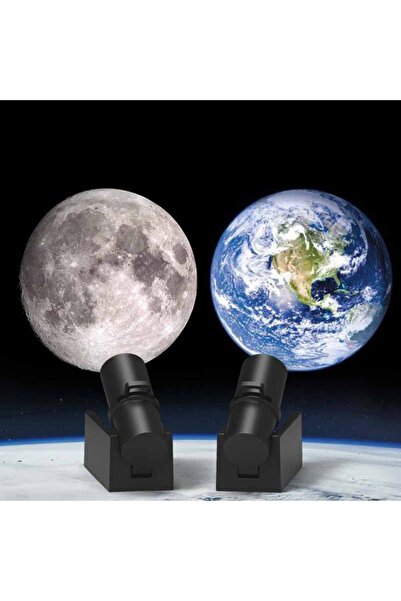 Genel Markalar Dünya Ay Projeksiyon Lambası Mini Arka Plan Atmosfer Çocuk için hediye Yatak Odası Şarjlı Projektör