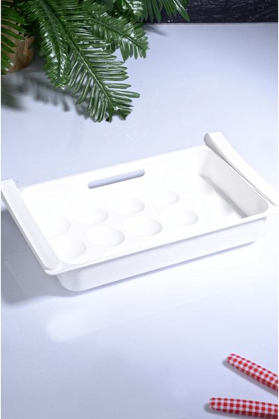 Porselen Diyarı Practical Snap-on Latch Shelf Egg Holder 15-Piece In-Cabinet Egg Stringing Organizer