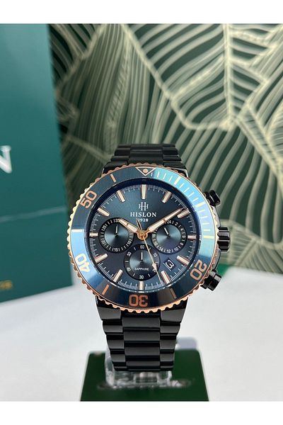 Hislon Sports Men's Wristwatch Sapphire Anti-scratch Glass Locked Peak 10atm Waterproof Ceramic Pea