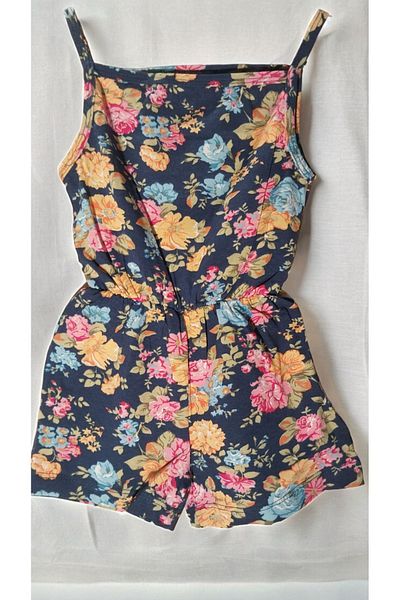aytex Colorful Patterned Baby Girl Summer Jumpsuit with Shorts and Straps