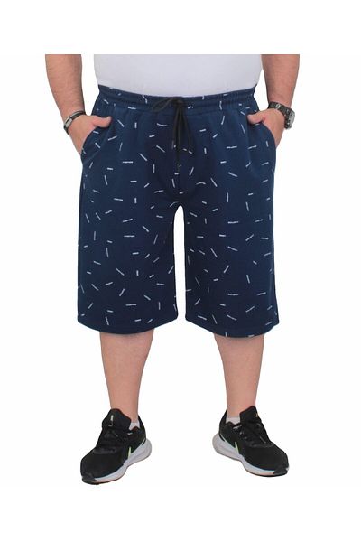 MocGrande Plus Size Men's Combed Cotton Shorts - Justice 24645 INDIGO