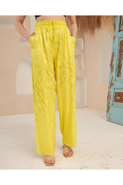 MİA NOURA Σατέν Ύφασμα - Παντελόνι με σχέδιο ζακάρ, Tiril Tirl
