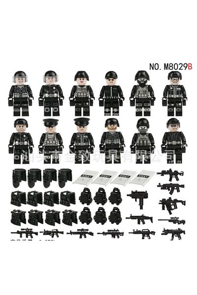 marimari 12 Pieces Lego Compatible Swat Police Set