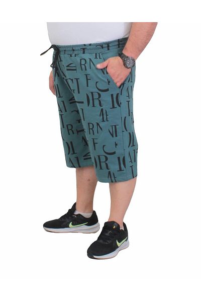 MocGrande Plus Size Men's Combed Cotton Shorts - Letter Dance 24644 CAGLA
