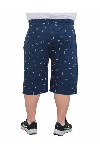 MocGrande Plus Size Men's Combed Cotton Shorts - Justice 24645 INDIGO