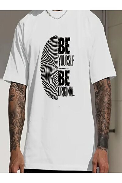 CLASSY.MODA تي شيرت جيرسي واحد - تي شيرت أبيض مطبوع بأكمام قصيرة ورقبة دائرية...