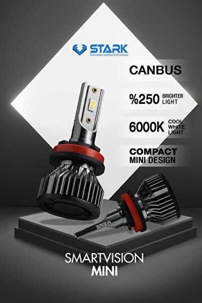 STARK Smart Vision Mini H11 Led Xenon Far Ampulü kısa tip mini slim Csp Şimşek Etkili