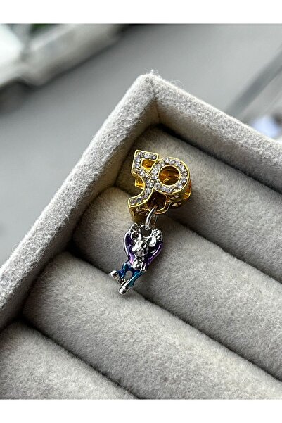 asaf 50. Yıl Charm Mickey Mouse | Gümüş Kaplama