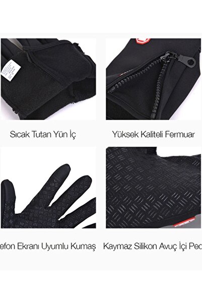 Kamardey Universal Windproof Non-Slip Zippered Touch Screen Gloves