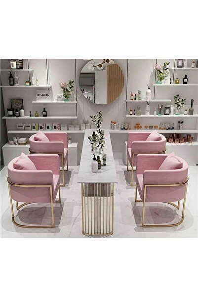 Püff Konsept Sanat & Dekorasyon Modern Metal Berjer Pembe