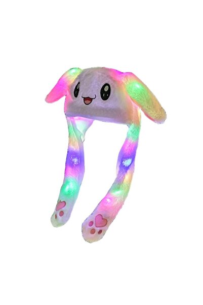 RMC Design Gökkuşağı Sevimli Peluş Hareketli Tavşan Kulakları Şapka Renk Led ...