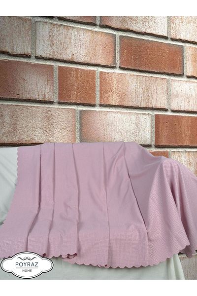 POYRAZ Matte Patterned Chenille Pink Double Sided Sofa Sofa Bed Cover Shawl