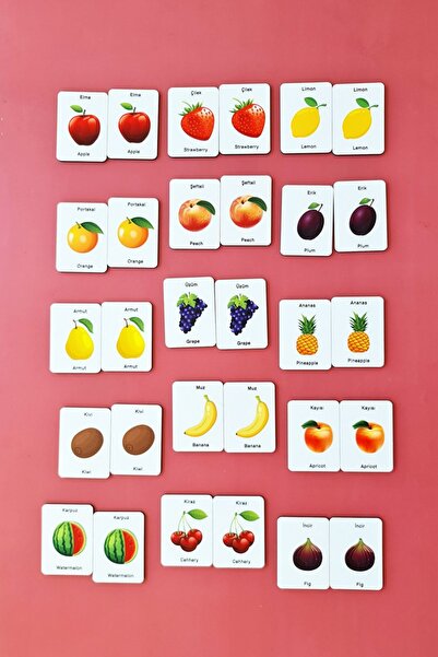 metafortoys Dikkat Ve Hafızayı Geliştiren Ahşap Meyveler Eşleştirme Kartları