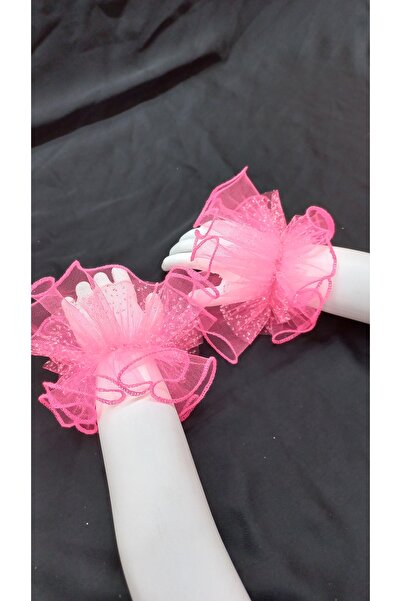 es moda shop Little almira kız çocuk çıkarılabilir manşet neon pembe