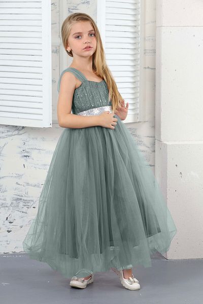 Asortik Kids Βραδινό φόρεμα για κορίτσια Mint Green Glitter