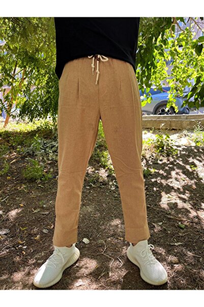 enmodaiçgiyim Чоловічі - Зручні, з еластичним поясом, бавовняні штани з плісировкою