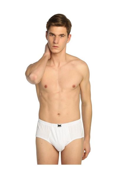 Tutku Men's White Combed Cotton Slip Panties ELF568T0109CCM
