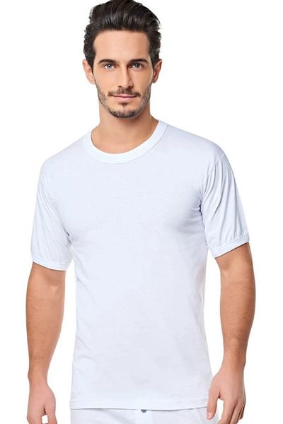 Seher Yıldız Pack of 12 White Crew Neck Men's Undershirt