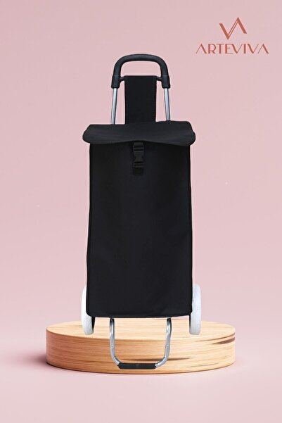 ARTE VİVA Lüks Pazar Arabası Ses Yapmaz Tekerlekli, Su Geçirmez Çantalı