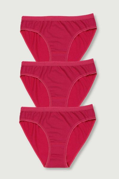 Tutku Chiloți de bikini roz de damă, pachet de 3 ELF568T0635CCM3