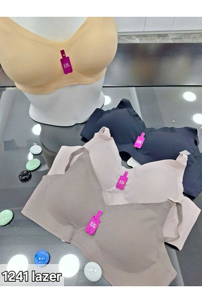F.K Μαύρο σουτιέν κομμένο με λέιζερ χωρίς σύρμα, αφαιρούμενο σφουγγάρι 1241