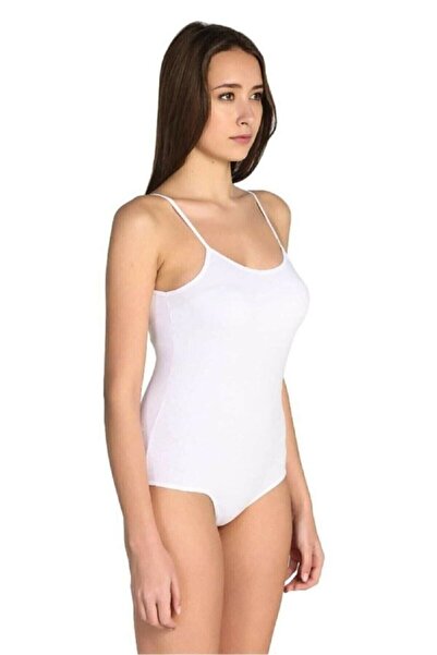 Tutku 1 Πακέτο 0148 Γυναικείο κορμάκι με λουράκι Lycra Hook Μαύρο και άσπρο δέρμα