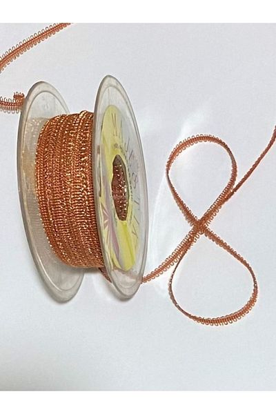 Majestik Sedef Pıtırcık Hand Embroidered Ribbon Ribbon. 5 Meters. Copper.