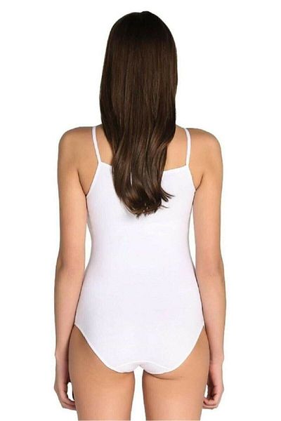 Tutku Pachet de 1 0148 Body pentru femei cu curele de frânghie Lycra Hook Body Body cu piele alb-negru