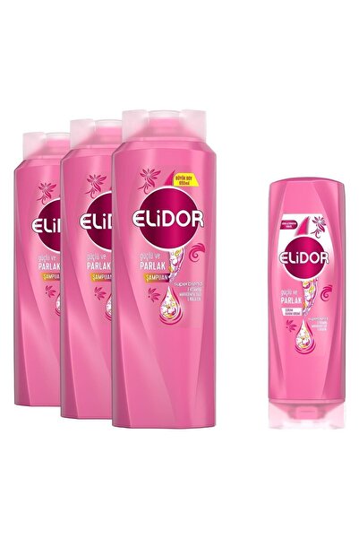 Elidor Superblend Saç Bakım Seti Güçlü ve Parlak Saçlar Şampuan 650 ml x3 + Serum Bakım Kremi 200 ml