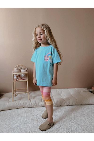 YİGİT BUTİK Peppa Printed Yigit Boutique Girl's Set
