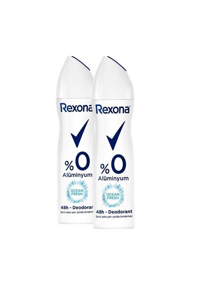 Rexona Kadın Sprey Deodorant Ocean Fresh %0 Alüminyum 150 ml x2 Adet + Matara
