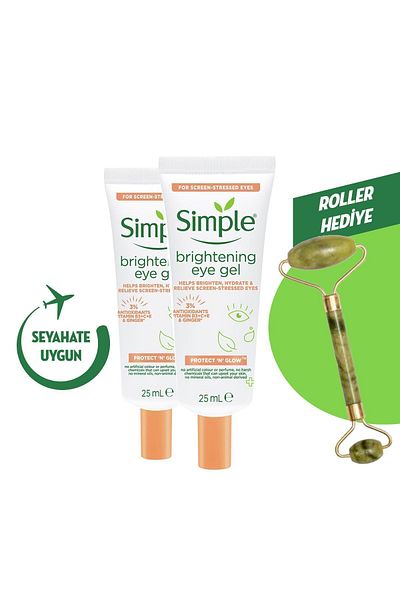 Simple Protect 'n' Glow Brightening Eye Cream Helping Reduce Dark Circles Vegan 25 Ml X2