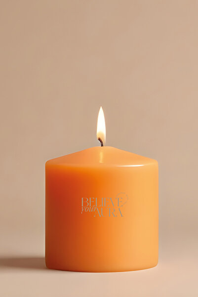 Believe Your Aura Sandal Ağacı Kokulu Silindir Mum - %100 Doğal Soya Mumu Tur...
