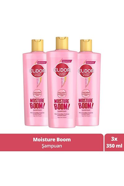 Elidor Sulfate-freeCollagenBlends Hair Care Shampoo -MoistureBoom IntensiveMoistureTherapy 350 Ml