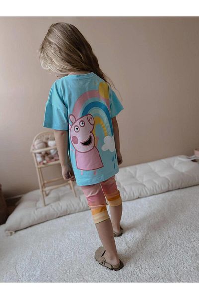 YİGİT BUTİK Peppa Printed Yigit Boutique Girl's Set