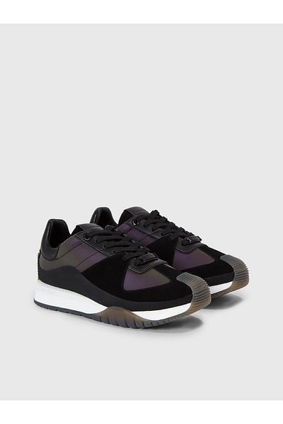 Calvin Klein Women's Brand Logo Lace-up Non-Slip Sole Casual Black Sneaker HW0HW01856-BEH