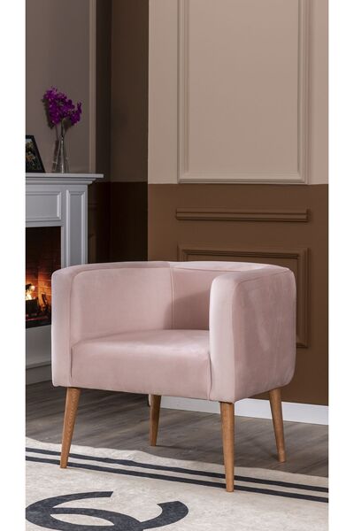 MELLMOD Dynamic Mod Ahşap Ayak Berjer Pembe