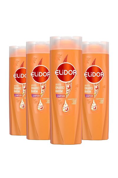 Elidor Superblend Hair Care Shampoo - Vitamin C and Keratin Ceramide Repair, 200 ml X 4